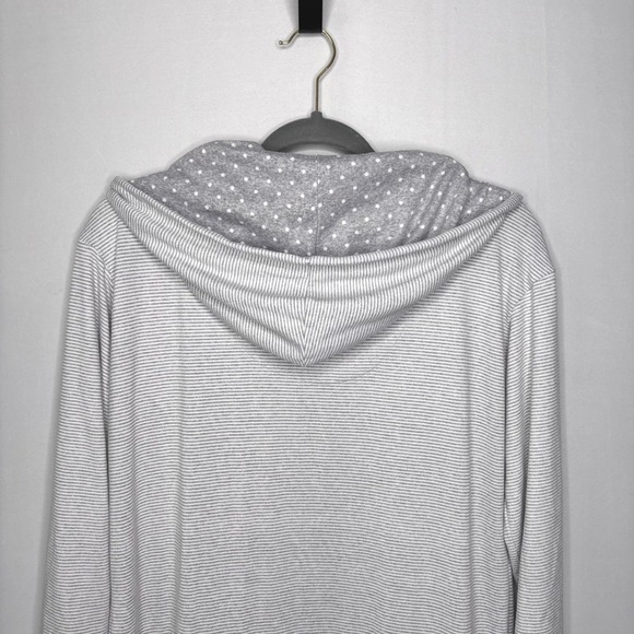 Lauren Ralph Lauren Loungewear Womens Size S Gray Striped Hoodie Casual - Picture 7 of 11